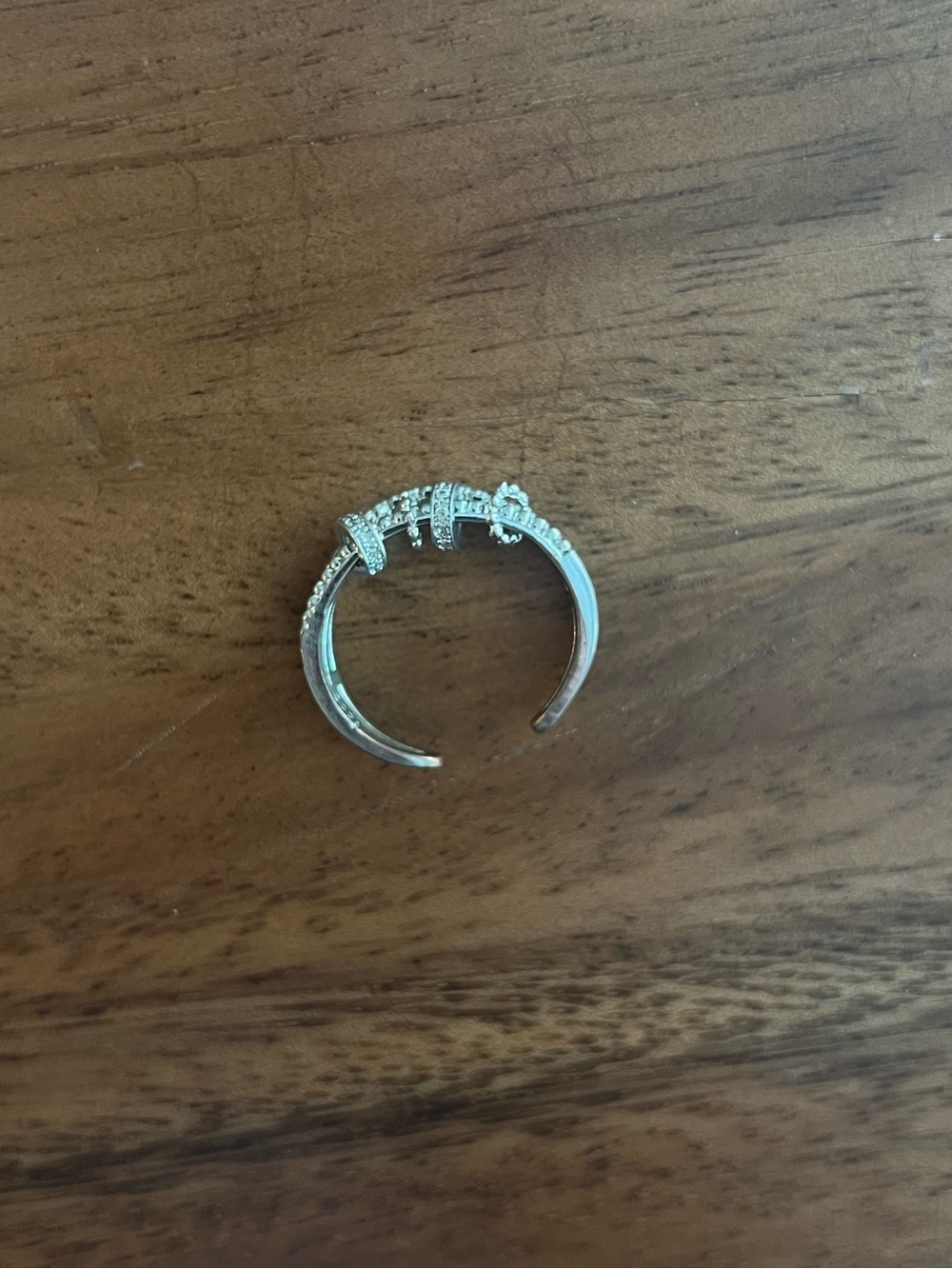 Silver CZ Adjustable Fidget Ring - Women Jewelry